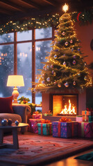 christmas tree with candles