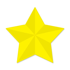Bright yellow star on transparent background | Golden star on transparent background