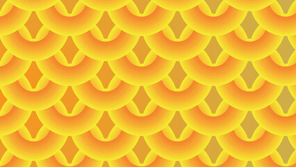 Orange and Yellow Scalloped Pattern Background abstract