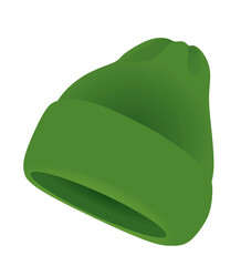 Green winter hat. vector illustration	