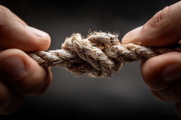 conceptual image of a complex knot on isolated background