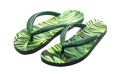 Colorful flip flops for summer on white background.png