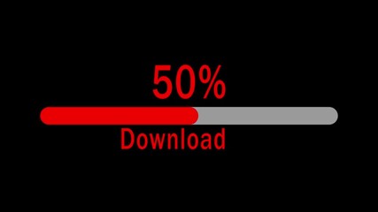 Red   Download Progress Bar Animation | Loading Transfer from 0 to 25% Percent.