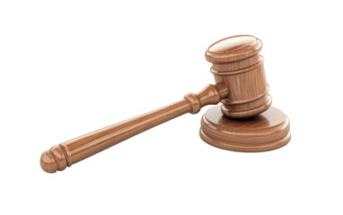 Wooden gavel on white background.png