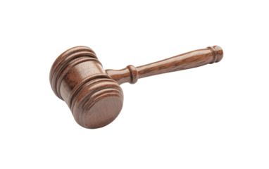 Wooden gavel on white background.png