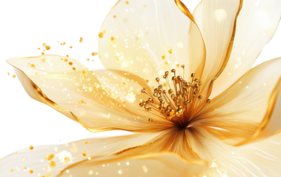 Gold luminous flower on white background.png