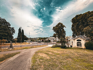 Street view of downtown in Pau, France