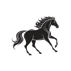 Graceful Running Horse Silhouette Design