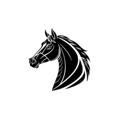 "Elegant Black Horse Silhouette Logo Design"