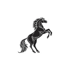Rearing Horse Silhouette Vector Illustration