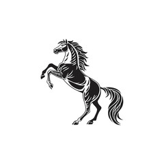 Majestic Rearing Horse Silhouette