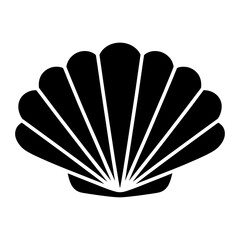 sea shell icon Silhouette vector on white background