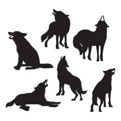 Pack of Wolf Silhouettes Collection