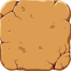 D game asset UI vector icon image of transparent square sand dirt block png