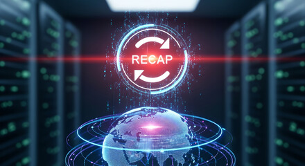 Recap Data Global Network Server Room Business Concept