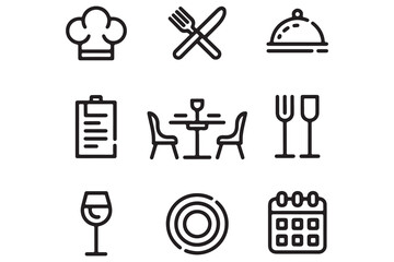Restaurant related icon collections vector illustration
