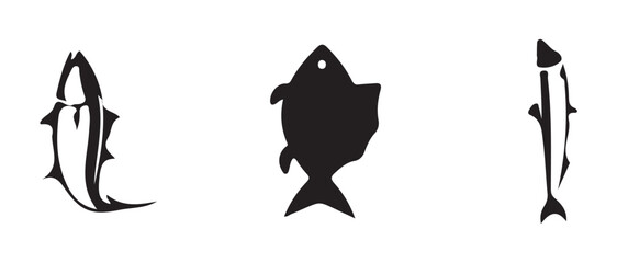 Fish icon set, seafood food apps,  seafood food website, fish or seafood symbol, food sign collection,  vector illustration EPS 10.