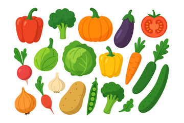 Fototapeta premium set of vegetables isolated