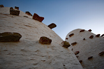 Corbelled buildings in the Karoo, South Africa, made from stone.