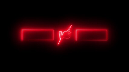 neon Verses 3D text pink and blue Game Play, and fight scene concept Motion graphics Animation 4k. Abstract neon verses animated isolated on black background. - Powered by Adobe