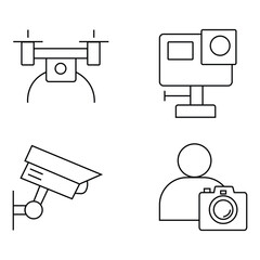 drone camera, security camera, surveillance camera, personal photography  icons