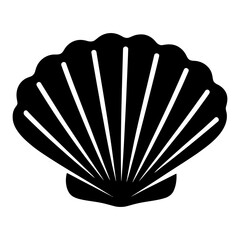 cockle shell icon Silhouette vector on white background