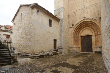Naklejka premium Gothic entrance of archpriest church of Sant Mateu,Maestrazgo, Castellon de la Plana, Valencian community, Spain