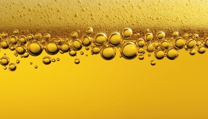 Yellow Circles And Liquid Patterns: Observing Bubbles On Beer, A Detailed Analysis Of The Pattern And Shapes Created By Bubbles On Beer.