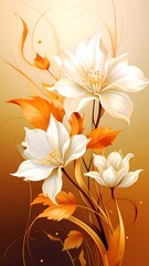 Obraz premium Autumn inspired flower illustration with soft glowing background high resolution picture