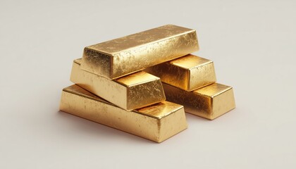 Pile Of Gold Bars: A Symbol Of Wealth And Success In The Financial Sector. A Display Of Prosperity And Achievement.