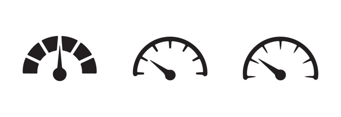 Speed indicator icon set, car speed icon, automotive symbols collection, high indicator sign,  vector illustration EPS 10.
