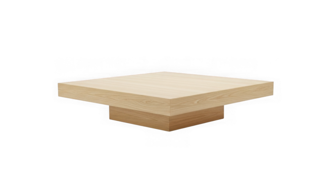 Minimalist square wooden pedestal or display stand on black background