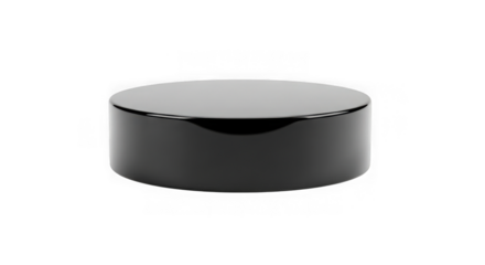 Simple black cylindrical container with a smooth surface on a black background