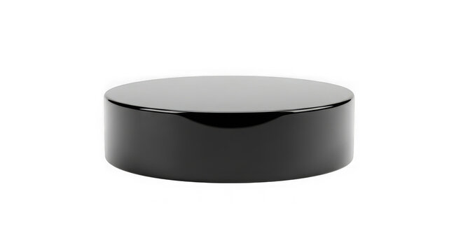 Simple black cylindrical container with a smooth surface on a black background