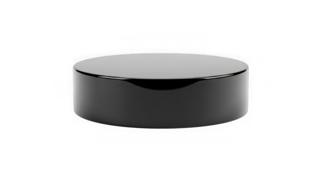 Simple black cylindrical container with a smooth surface on a black background