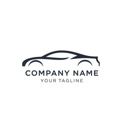 Sleek Car Silhouette Logo Design for Automotive Business Branding.
