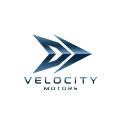Velocity Motors Logo - Modern Arrow Design for Automotive Brand Identity.