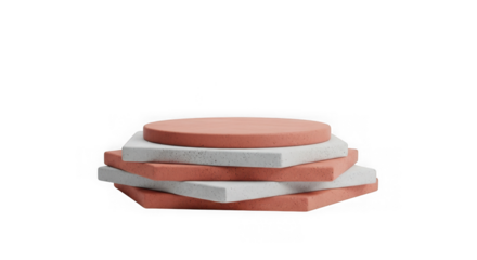 Stack of colorful geometric shapes on a black background