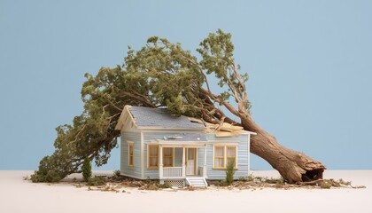 Storm Damage To Home Insurance: Tree Falls During Hurricane, Roof Damage Ensues. White Oak Tree Rips Through Roof During Storm.