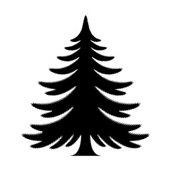Silhouette of a coniferous tree for design use
