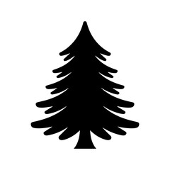 Silhouette of a coniferous tree for design use