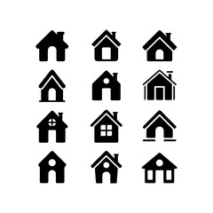 Set of various house icons for web design