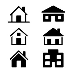 Collection of simple house icons for web design