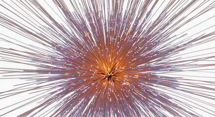 Fototapeta premium Abstract illustration of radial lines emanating from a central point transparent background