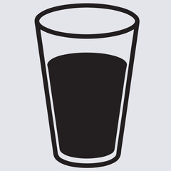 a glass of water silhouette vector art illustration, glass of water