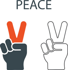 Peace Line art icons. Containing protest, activism, demonstration, strike, advocacy, petition, vector icons collection.