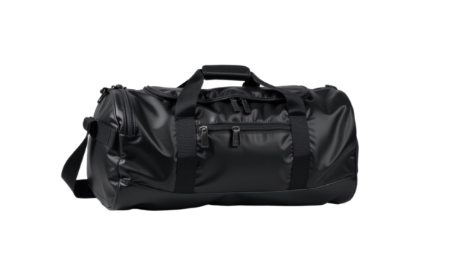 Black sport bag duffel gym travel waterproof durable modern unisex isolated