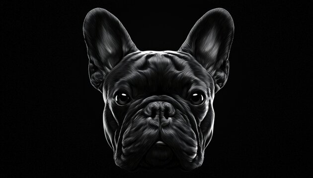 Symbol Black French Bulldog Logo - Perfect For Dog Lovers Who Appreciate The Classic Look Of This Iconic Breed.