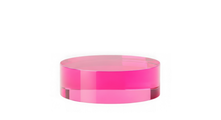 Transparent pink cylinder object on black background