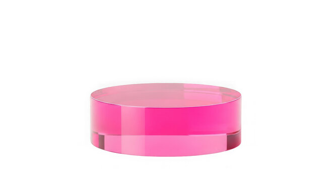 Transparent pink cylinder object on black background